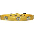 Mirage Pet Products White Daisy Widget Croc Dog Collar YellowSize 20 720-24 YWC20